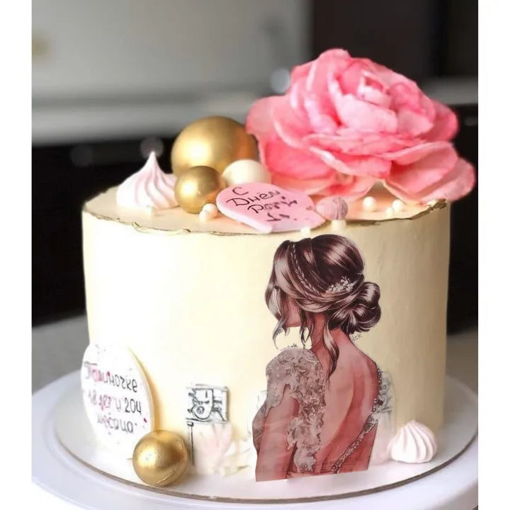 Back-Side Girl Theme Edible Wafer Paper Toppers – #TT-39 - thebakingtools.com