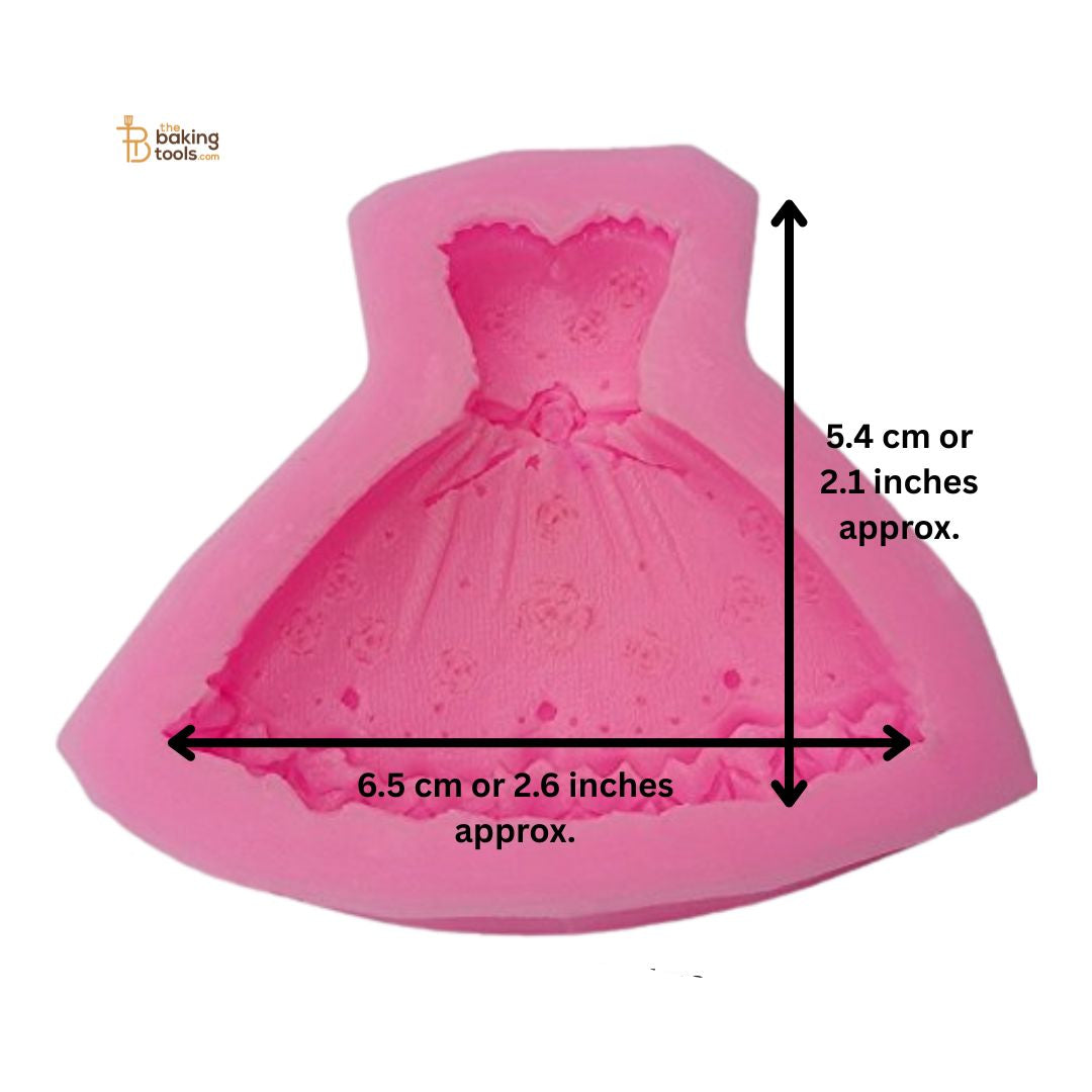 Princess Dress Silicone Fondant Mould – Gown Shape Cake Decoration Mould _ The Baking Tools Size of the Mould