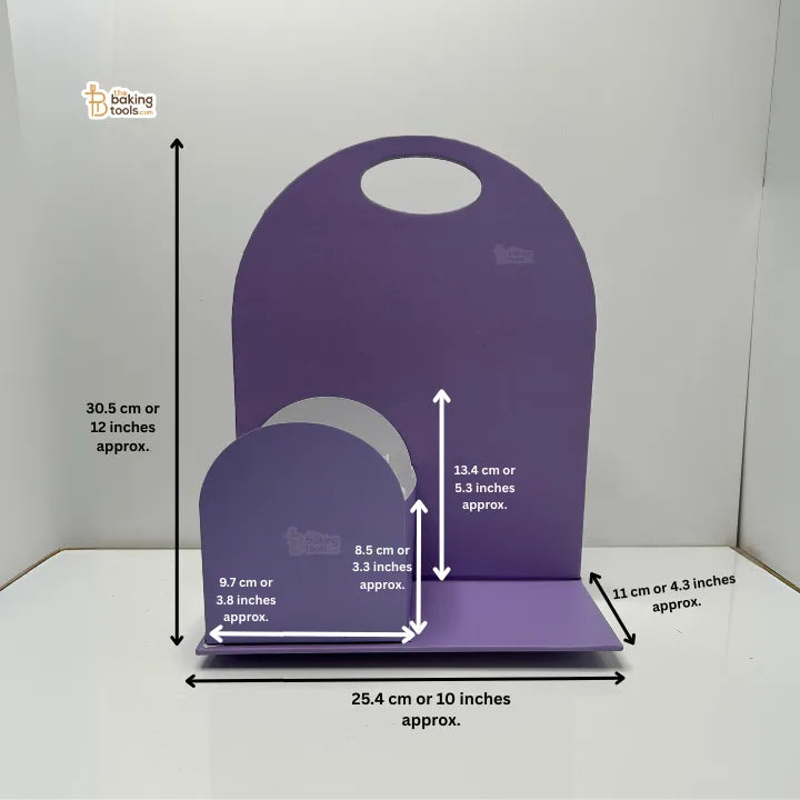 Purple Foldable Cake and Flower Hamper Stand – Gift Tray with Folding Table Base