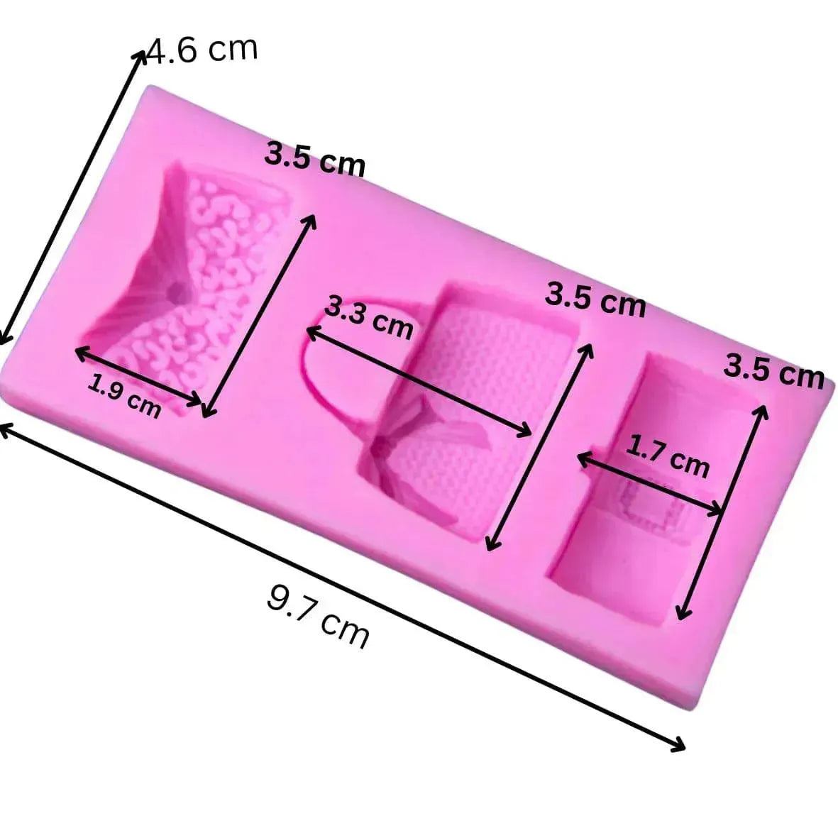Purse Handbag Clutch Shape Silicone Fondant Gum Paste Mould - 01 - thebakingtools.com