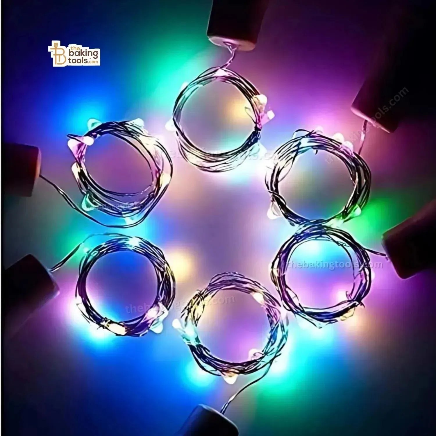 RGB Multicolor Fairy Lights Cork Lights Cake Topper - thebakingtools.com