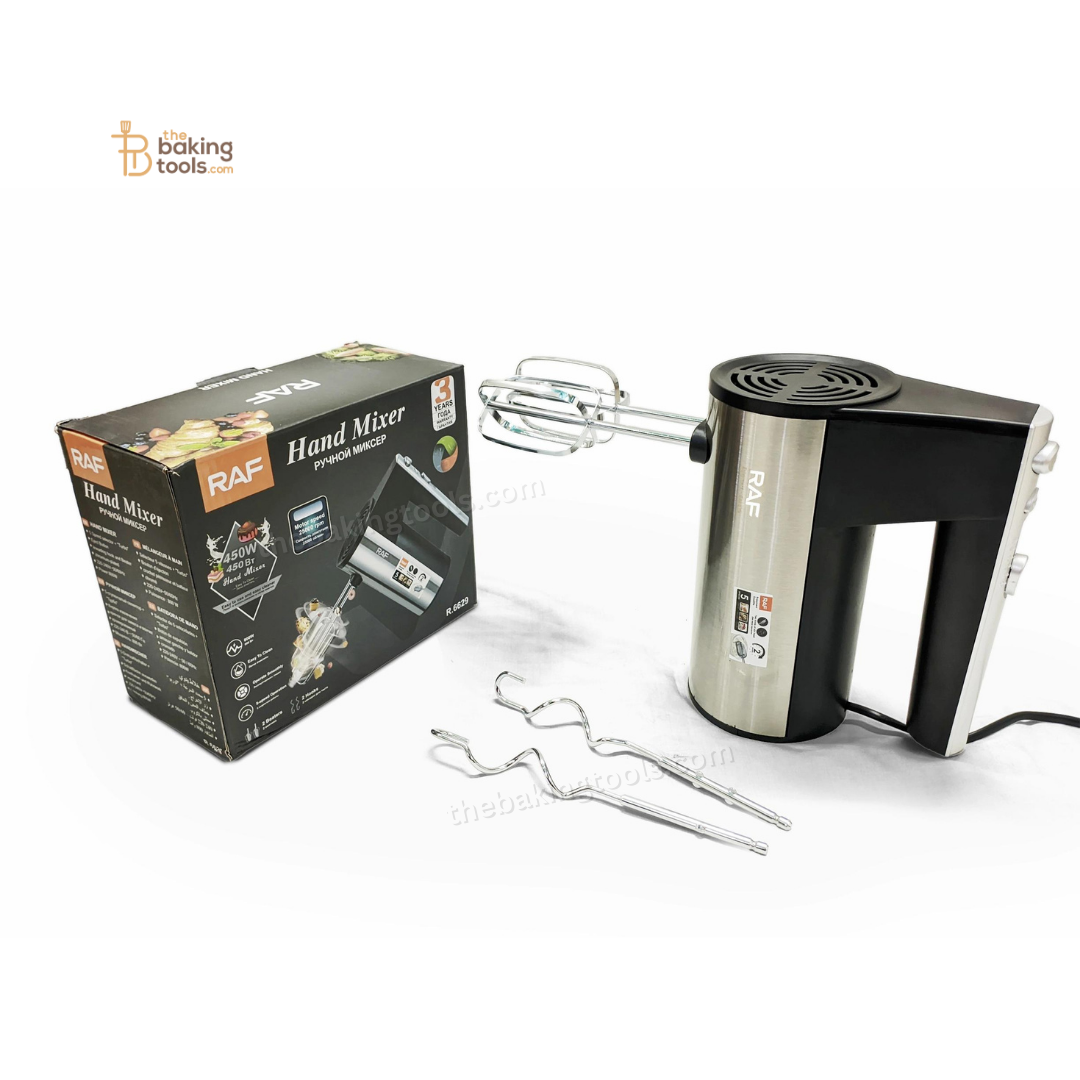 Raf Hand Mixer 5 Speeds + Turbo – 450W - R.6629 _ the baking tools