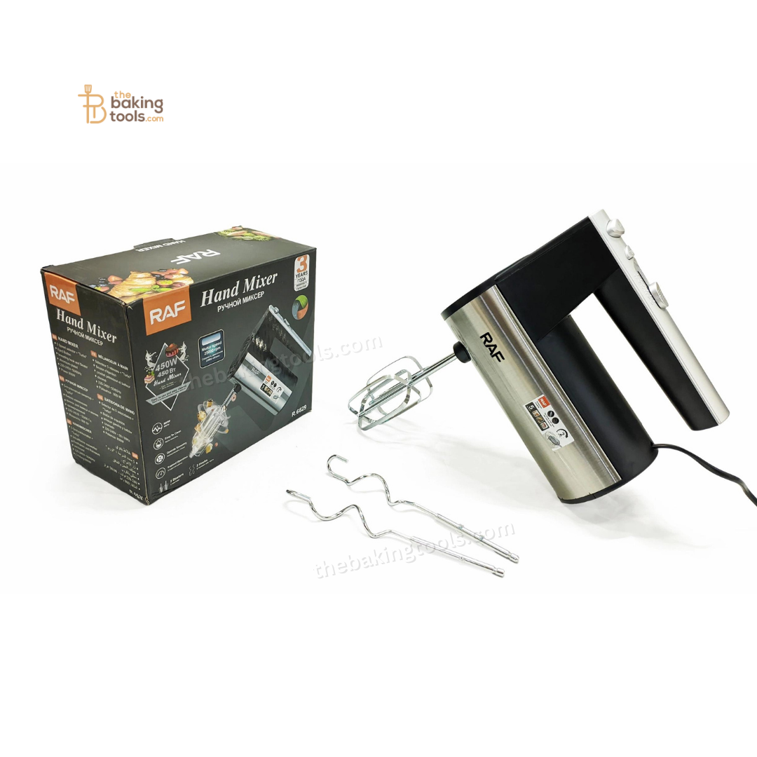 Raf Hand Mixer 5 Speeds + Turbo – 450W - R.6629 _ the baking tools