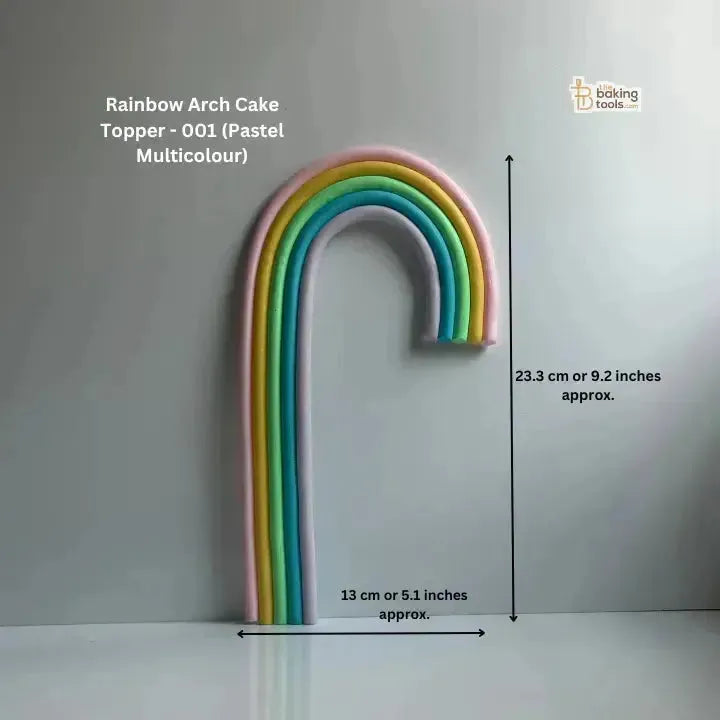 Rainbow Arch Cake Topper - 001 (Pastel Multicolour) - thebakingtools.com