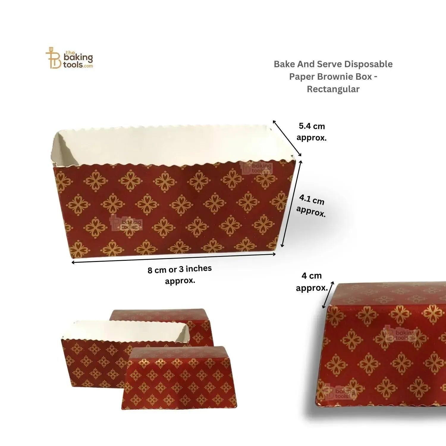 Rectangular Bake And Serve Disposable Paper Brownie Box - thebakingtools.com