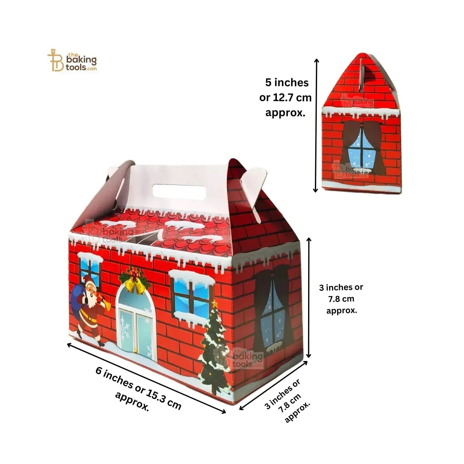 Red Brick House Christmas Chocolate Box Xmas Chocolate Gift Hamper Box - Pack of 10 Pcs - thebakingtools.com