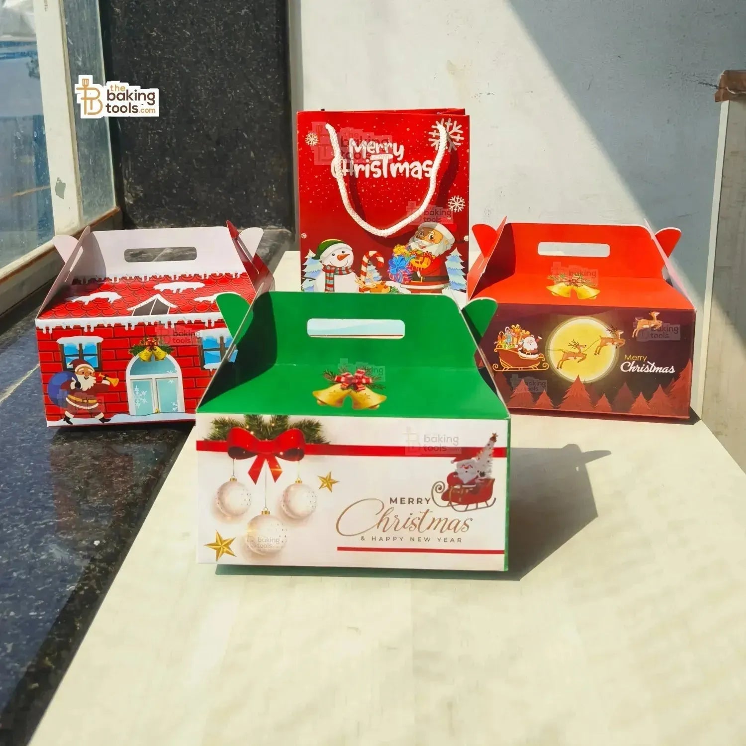 Red Brick House Christmas Chocolate Box Xmas Chocolate Gift Hamper Box - Pack of 10 Pcs - thebakingtools.com