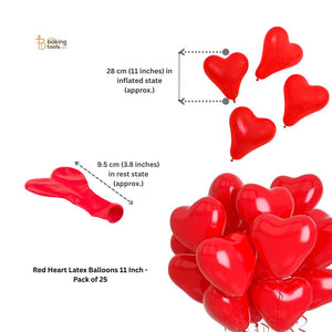 Red Heart Latex Balloons 11 Inch Pack of 25
