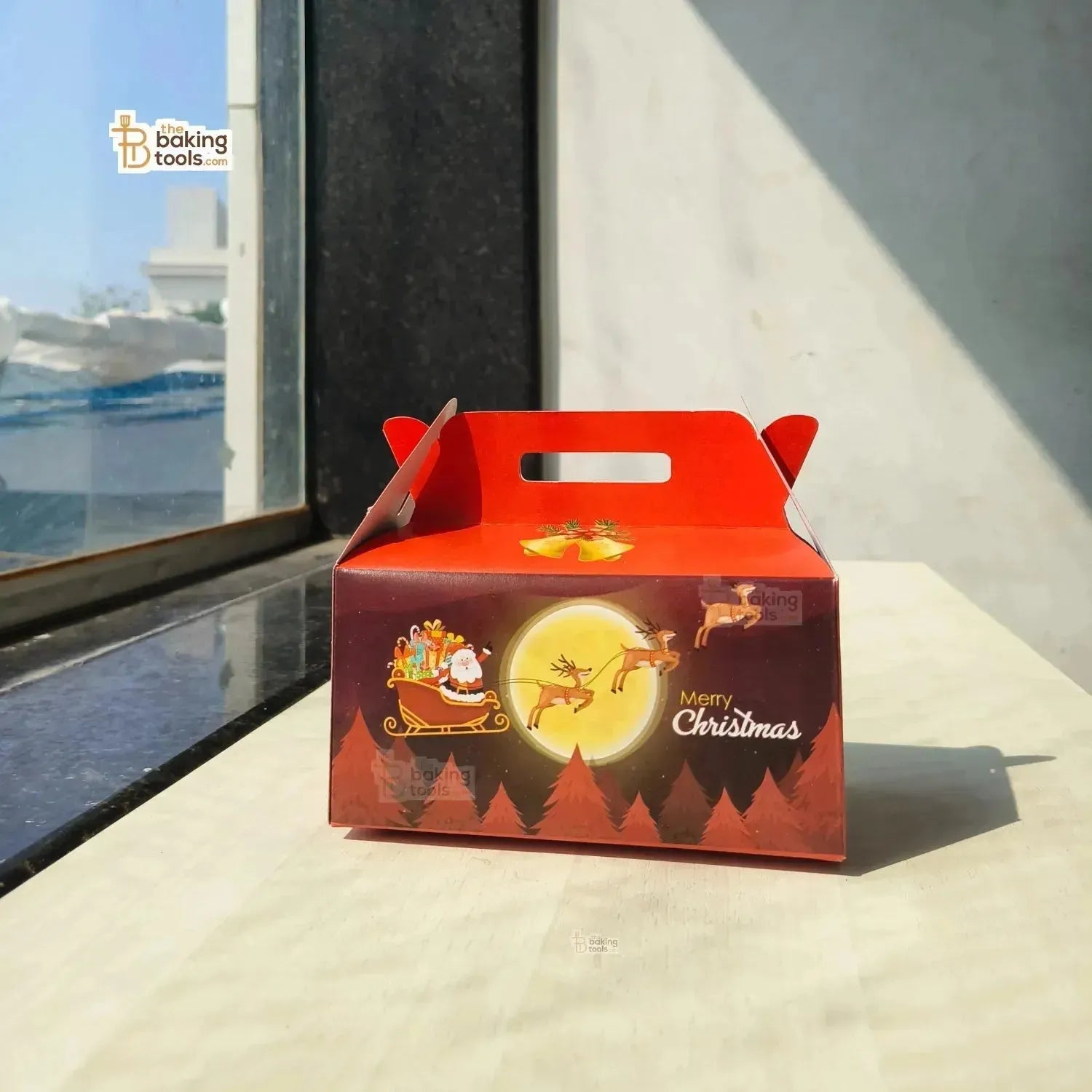 Red Merry Christmas Chocolate Box Xmas Chocolate Gift Hamper Box - Pack of 10 Pcs - thebakingtools.com