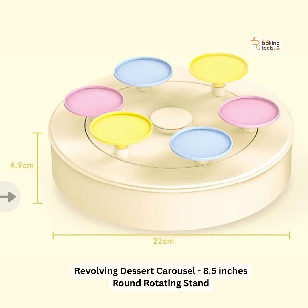 Revolving Dessert Carousel - 8.5 inches Round Rotating Stand