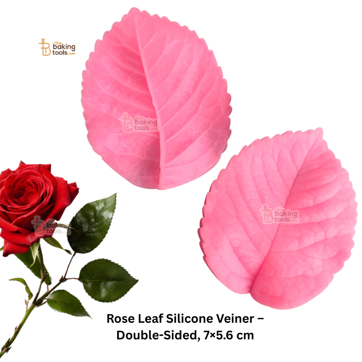 Rose Leaf Silicone Veiner – Double-Sided, 7×5.6 cm | #794