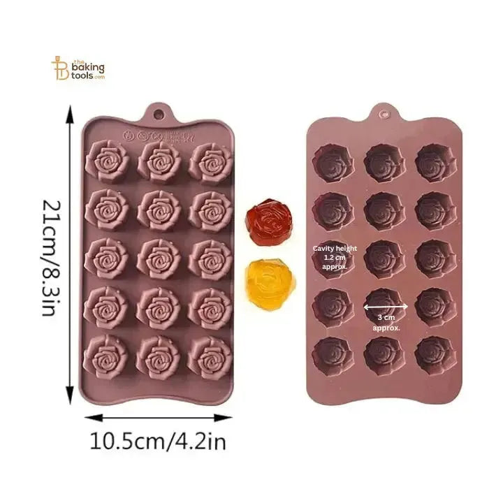 Rose Shape Silicone Chocolate Mould - thebakingtools.com