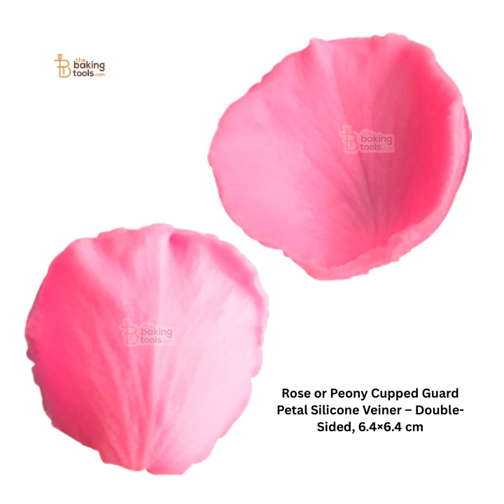 Rose/Peony Cupped Guard Petal Silicone Veiner – Double-Sided, 6.4×6.4 cm | #783