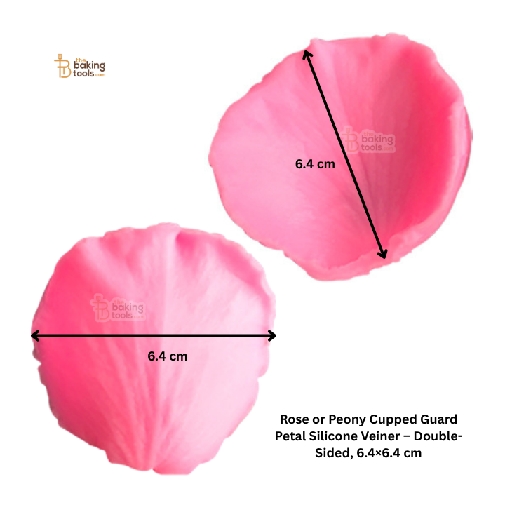 Rose/Peony Cupped Guard Petal Silicone Veiner – Double-Sided, 6.4×6.4 cm | #783