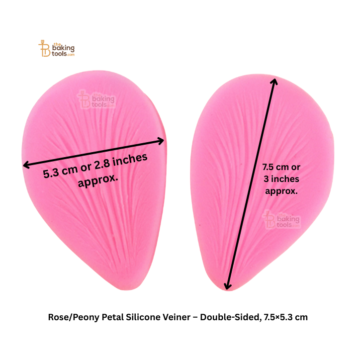 Teardrop Petal Rose/Peony Petal Silicone Veiner – Double-Sided, 7.5×5.3 cm
