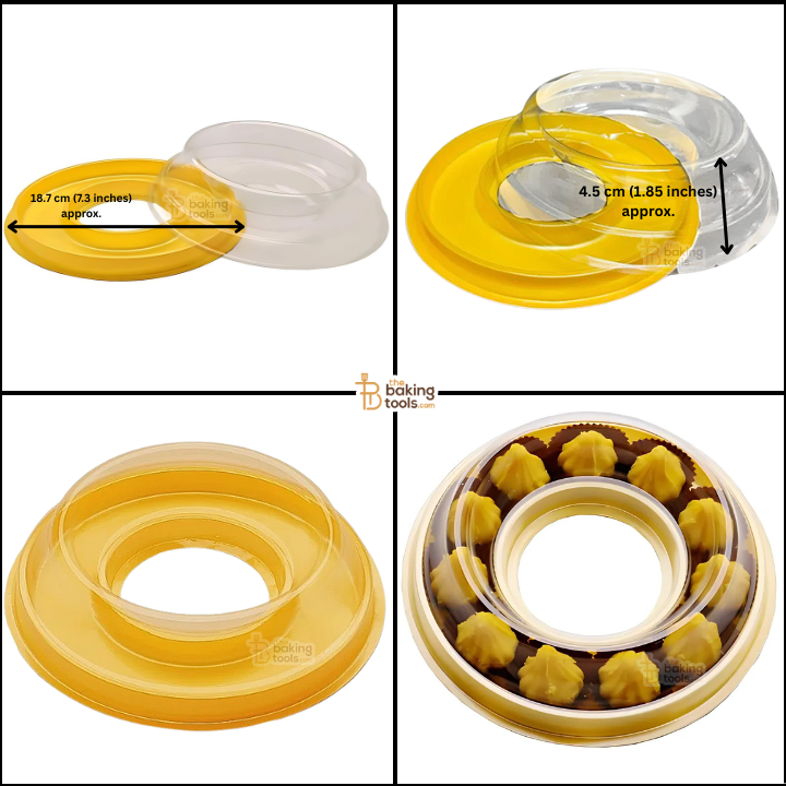 Round Modak Box | Ring Modak Container for Chocolate & Mithai Packaging (Pack of 10)
