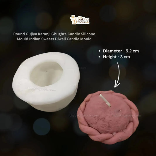 Round Gujiya Karanji Ghughra Candle Silicone Mould Indian Sweets Diwali Candle Mould HBY875 - thebakingtools.com