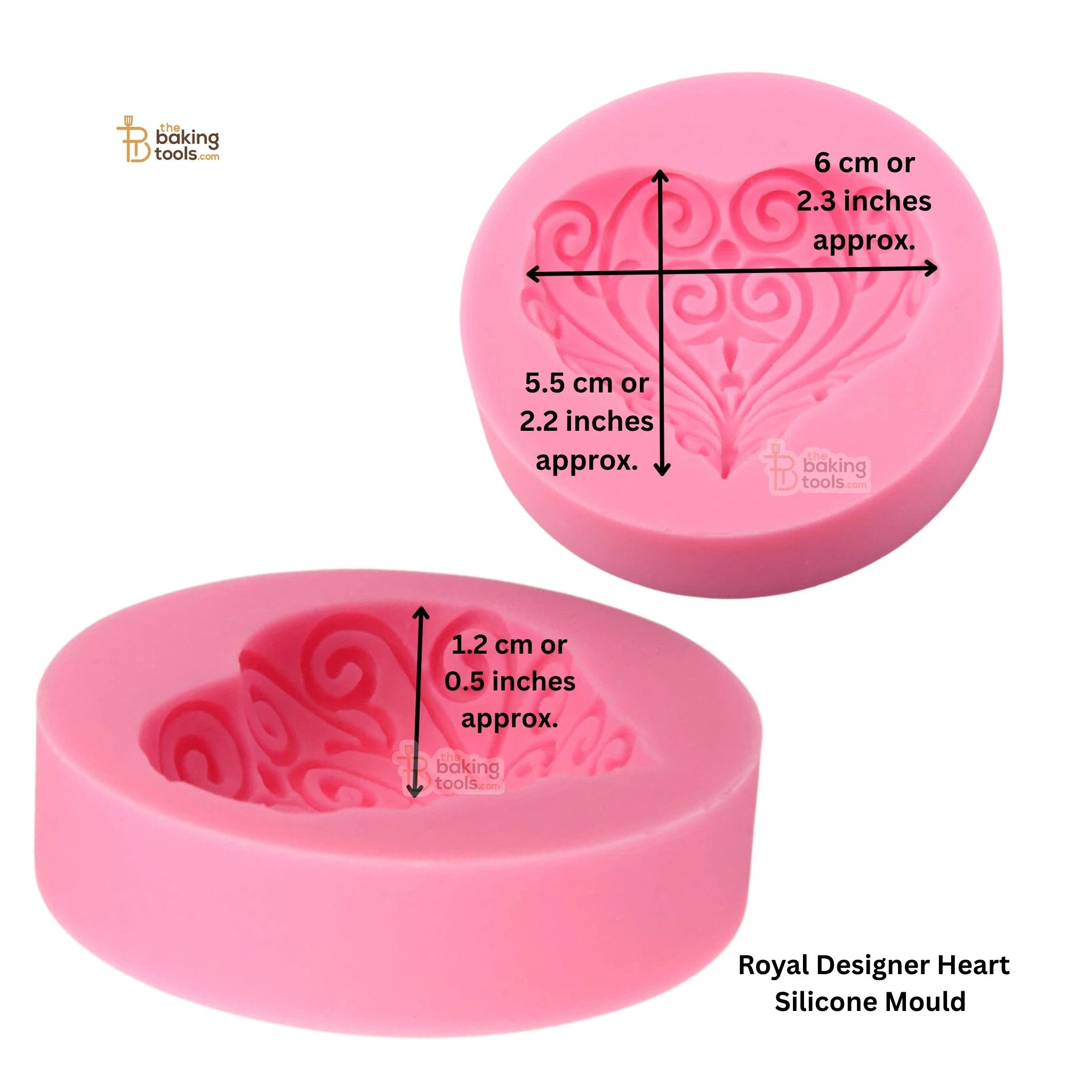 Royal Designer Heart Silicone Mould – Premium Heart Topper (6 cm)