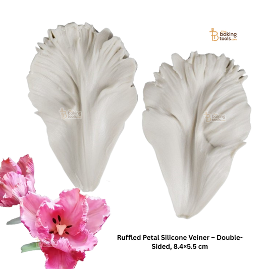 Ruffled Petal Silicone Veiner – Double-Sided, 8.4×5.5 cm | #807
