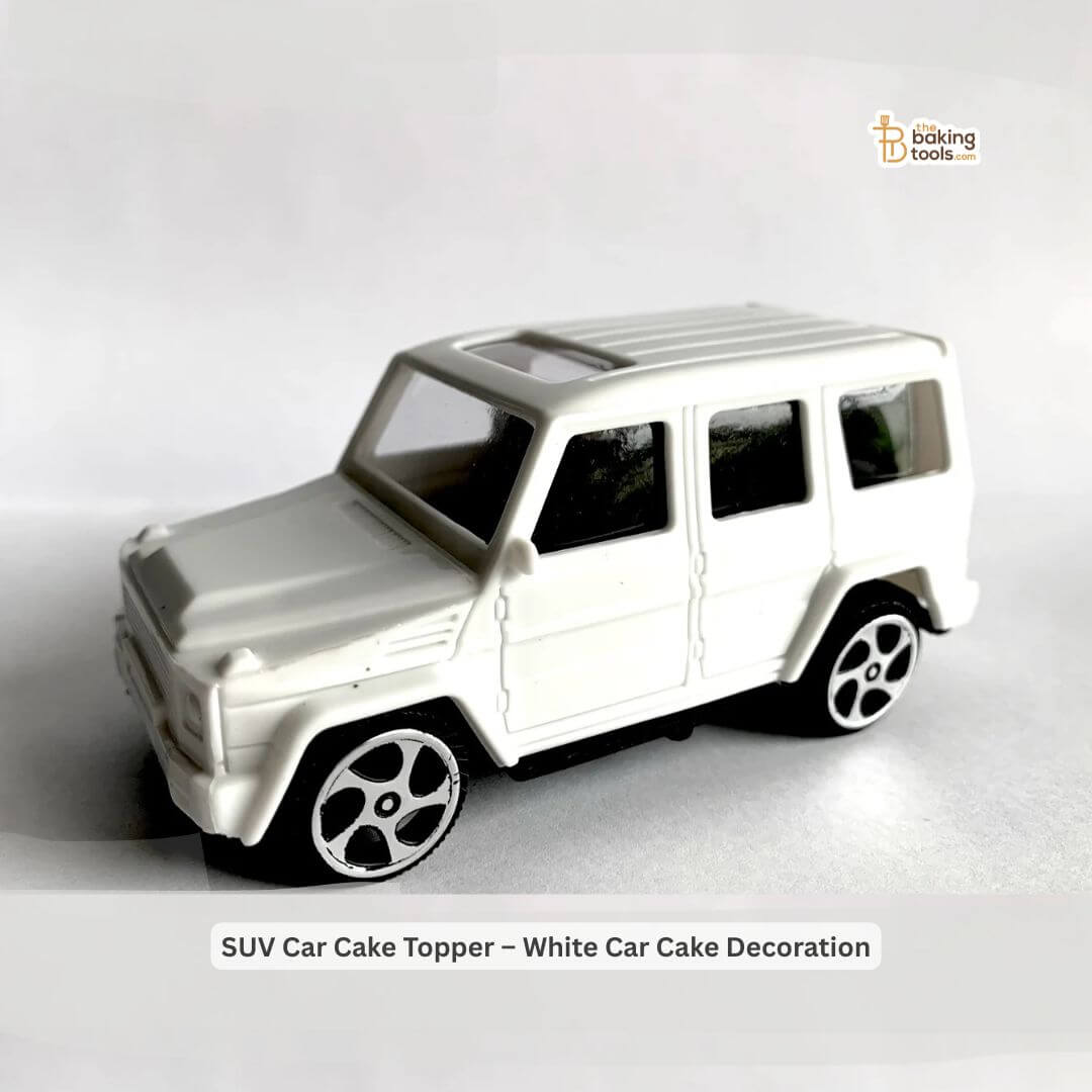 SUV Car Cake Topper – White Car Cake Decoration