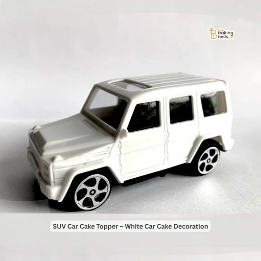 SUV Car Cake Topper – White Car Cake Decoration