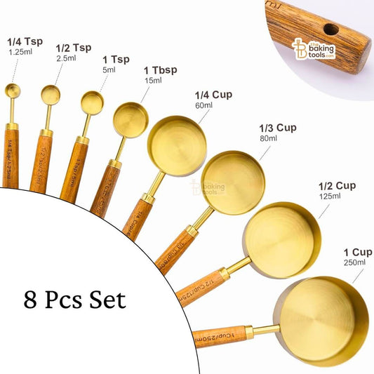 Satinsless Steel Measuring Cups and Spoons Set with their capacity