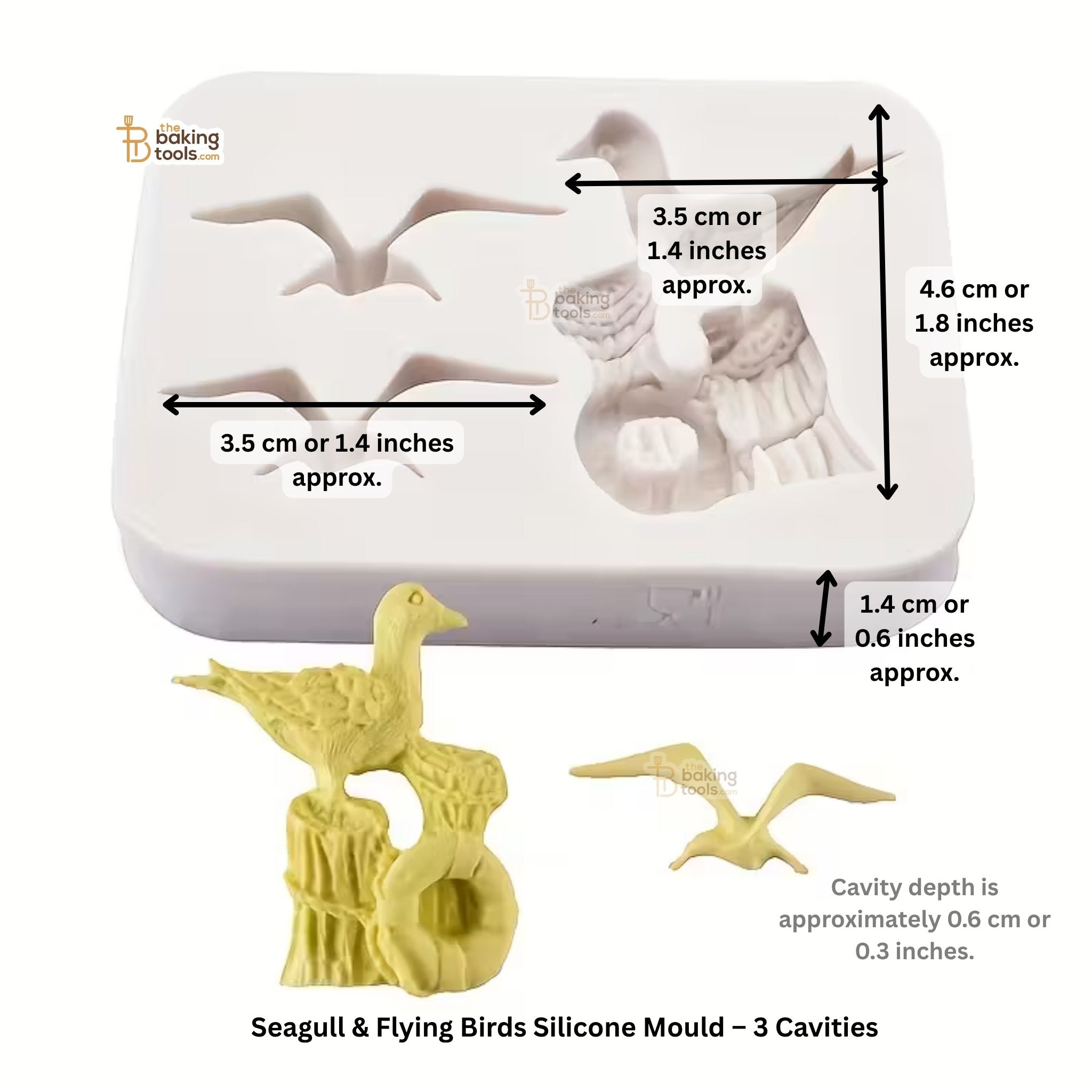Seagull & Flying Birds Silicone Mould – 3 Cavities