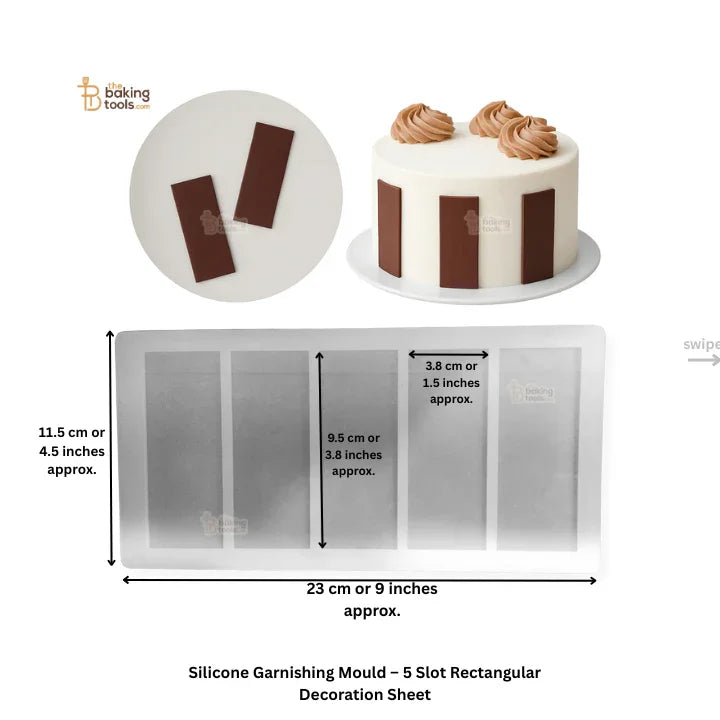 Silicone Garnishing Mould – 5 Slot Rectangular Decoration Sheet