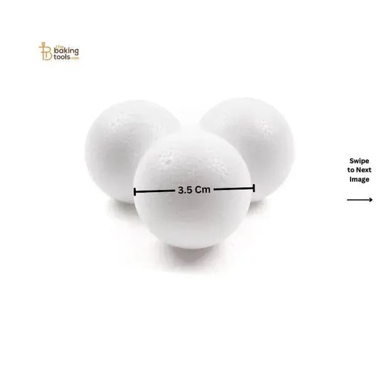 Customizable White Thermocol Ball | Cake & Craft Decoration -Pack Of 12 - thebakingtools.com
