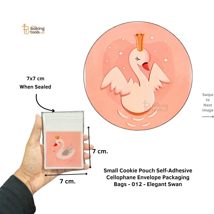 Small Cookie Pouch Self-Adhesive Cellophane Envelope Packaging Bags - 012 - Elegant Swan
