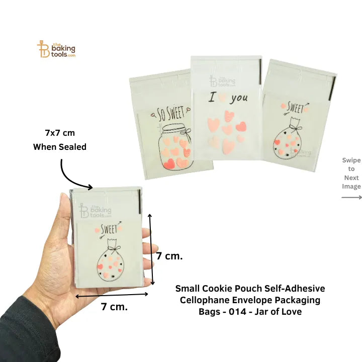 Small Cookie Pouch Self-Adhesive Cellophane Envelope Packaging Bags - 014 - Jar of Love