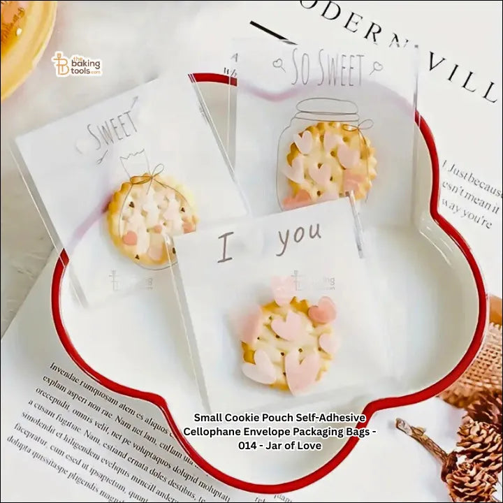 Small Cookie Pouch Self-Adhesive Cellophane Envelope Packaging Bags - 014 - Jar of Love