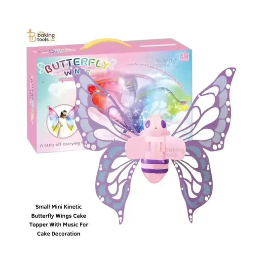 Small Mini Kinetic Butterfly Wings Cake Topper With Music For Cake Decoration - thebakingtools.com