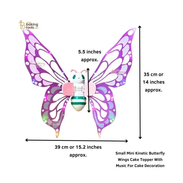 Small Mini Kinetic Butterfly Wings Cake Topper With Music For Cake Decoration - thebakingtools.com