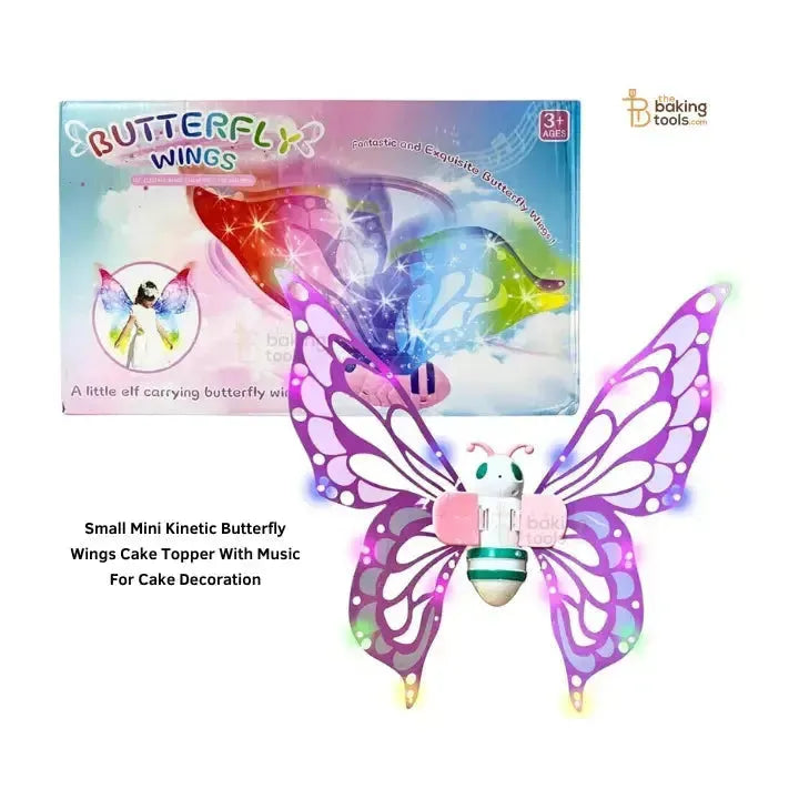 Small Mini Kinetic Butterfly Wings Cake Topper With Music For Cake Decoration - thebakingtools.com