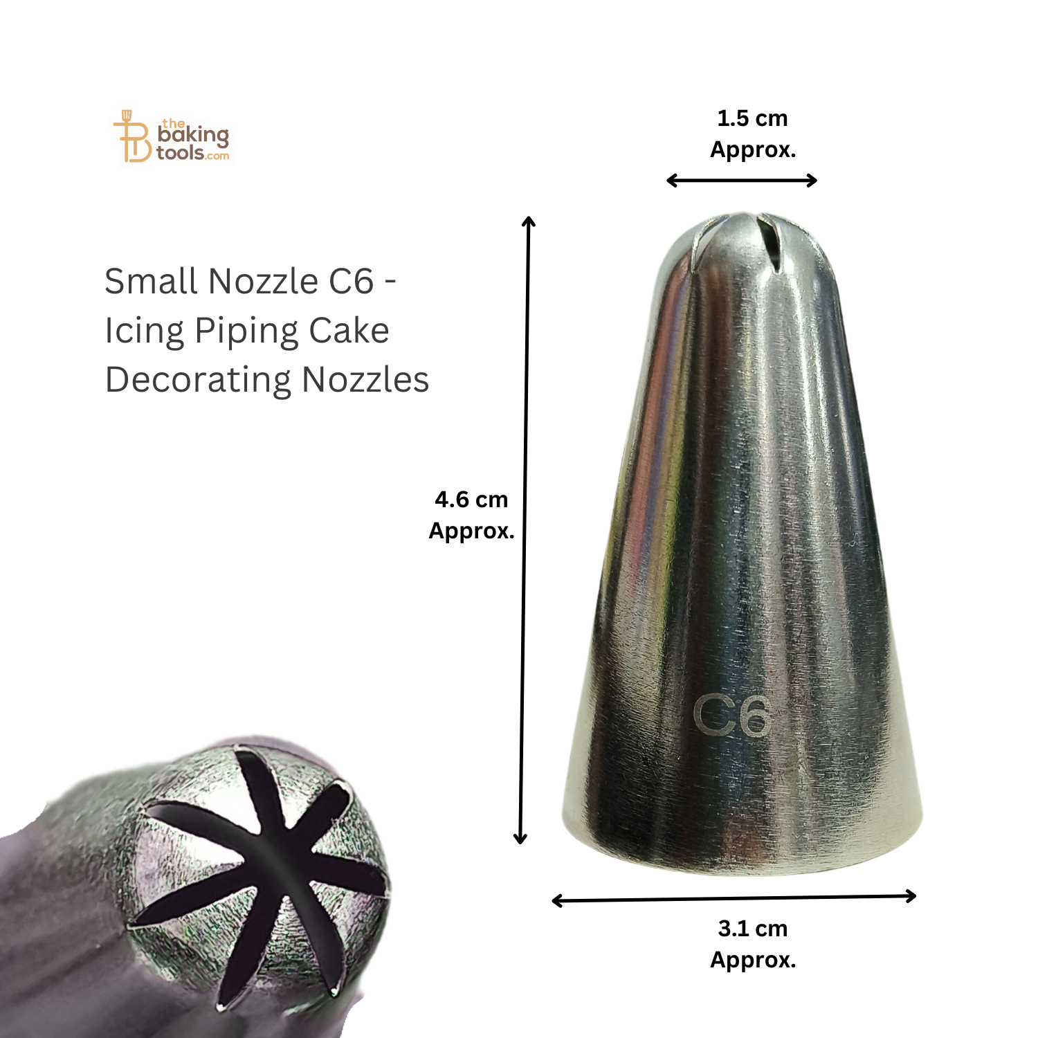 Small Nozzle C6 - Icing Piping Cake Decorating Nozzles - thebakingtools.com