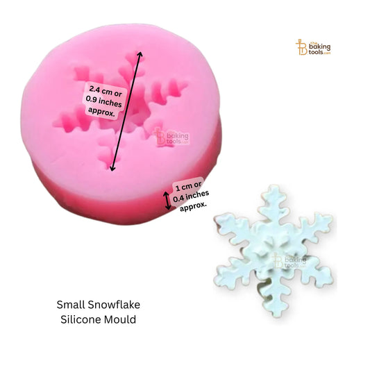 Snowflake silicone mould with measurments by The Baking Tools