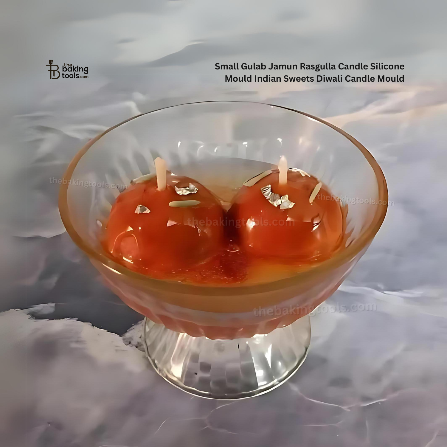 Small Gulab Jamun Rasgulla Candle Silicone Mould Indian Sweets Diwali Candle Mould _ the baking tools _ (Its an image of  Small Gulab Jamun Candle just for representaion purposes, also mentioning there size and name)