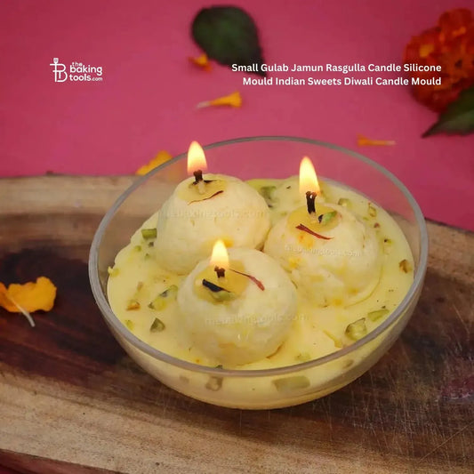 Small Gulab Jamun Rasgulla Candle Silicone Mould Indian Sweets Diwali Candle Mould HBY900 - thebakingtools.com