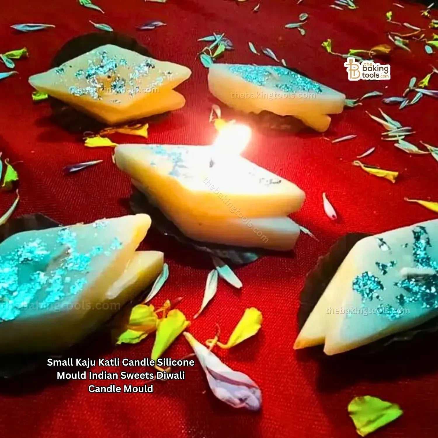 Small Kaju Katli Candle Silicone Mould Indian Sweets Diwali Candle Mould HBY822 - thebakingtools.com
