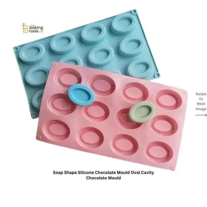 Soap Shape Silicone Chocolate Mould Oval Cavity Chocolate Mould - thebakingtools.com