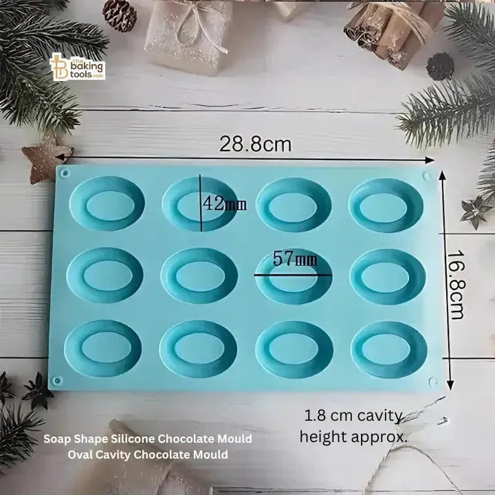 Soap Shape Silicone Chocolate Mould Oval Cavity Chocolate Mould - thebakingtools.com
