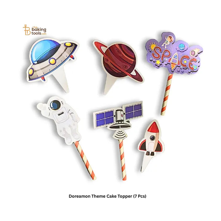Space Theme Cake Topper (6 Pcs) - thebakingtools.com