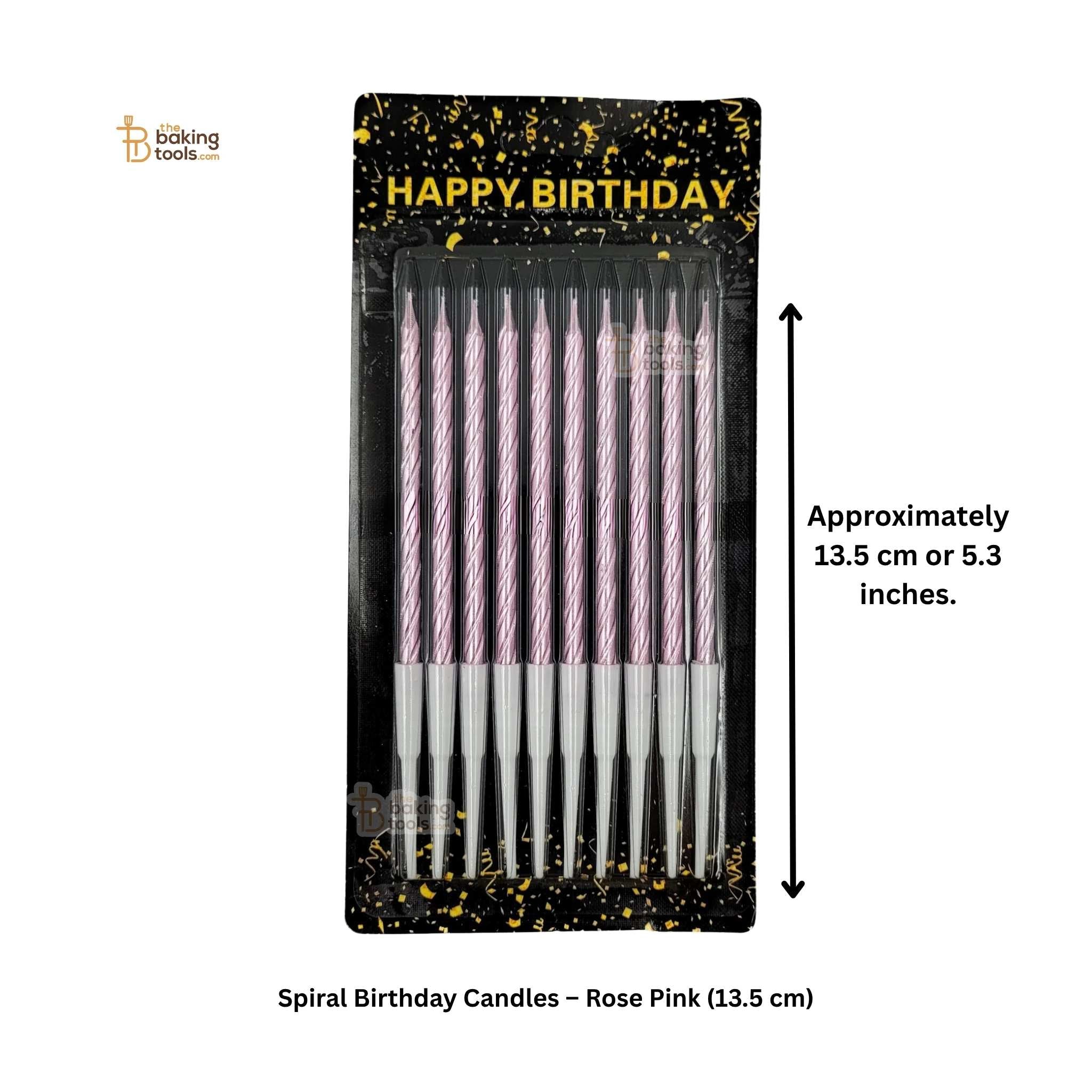 Spiral Birthday Candles – Rose Pink (13.5 cm)_The Baking Tools