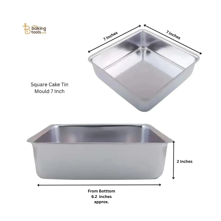 Square Cake Tin Mould 7 Inch (No Damage Claims)