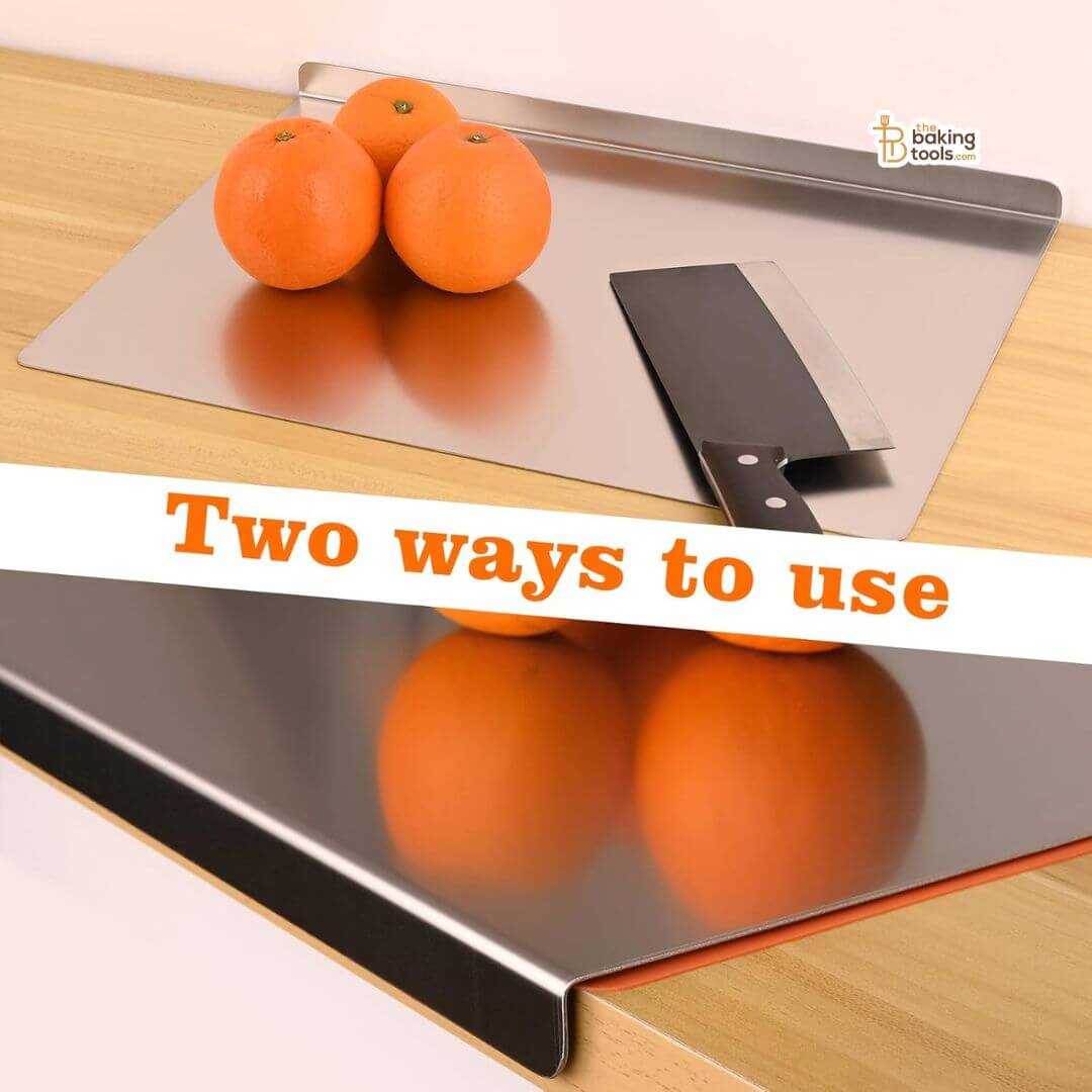Stainless Steel Cutting Board with Counter Hook, 42x29cm