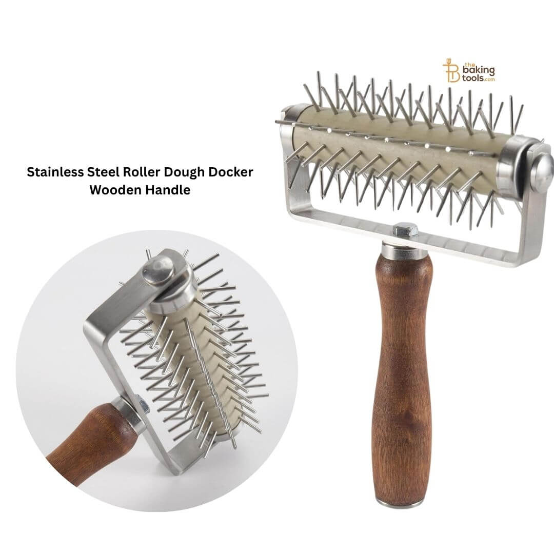 Stainless Steel Dough Docker with Wooden Handle