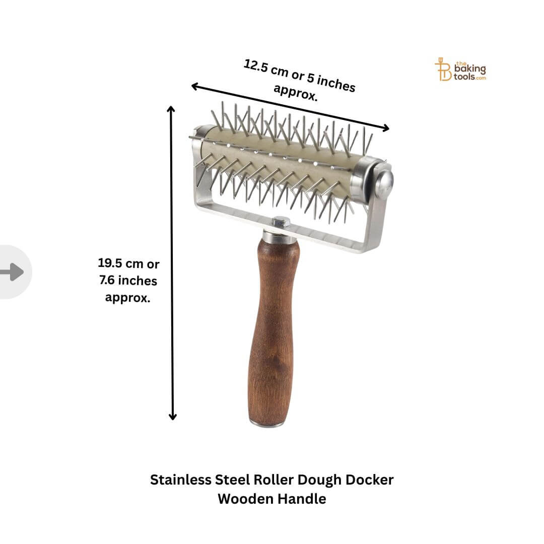 Stainless Steel Dough Docker with Wooden Handle