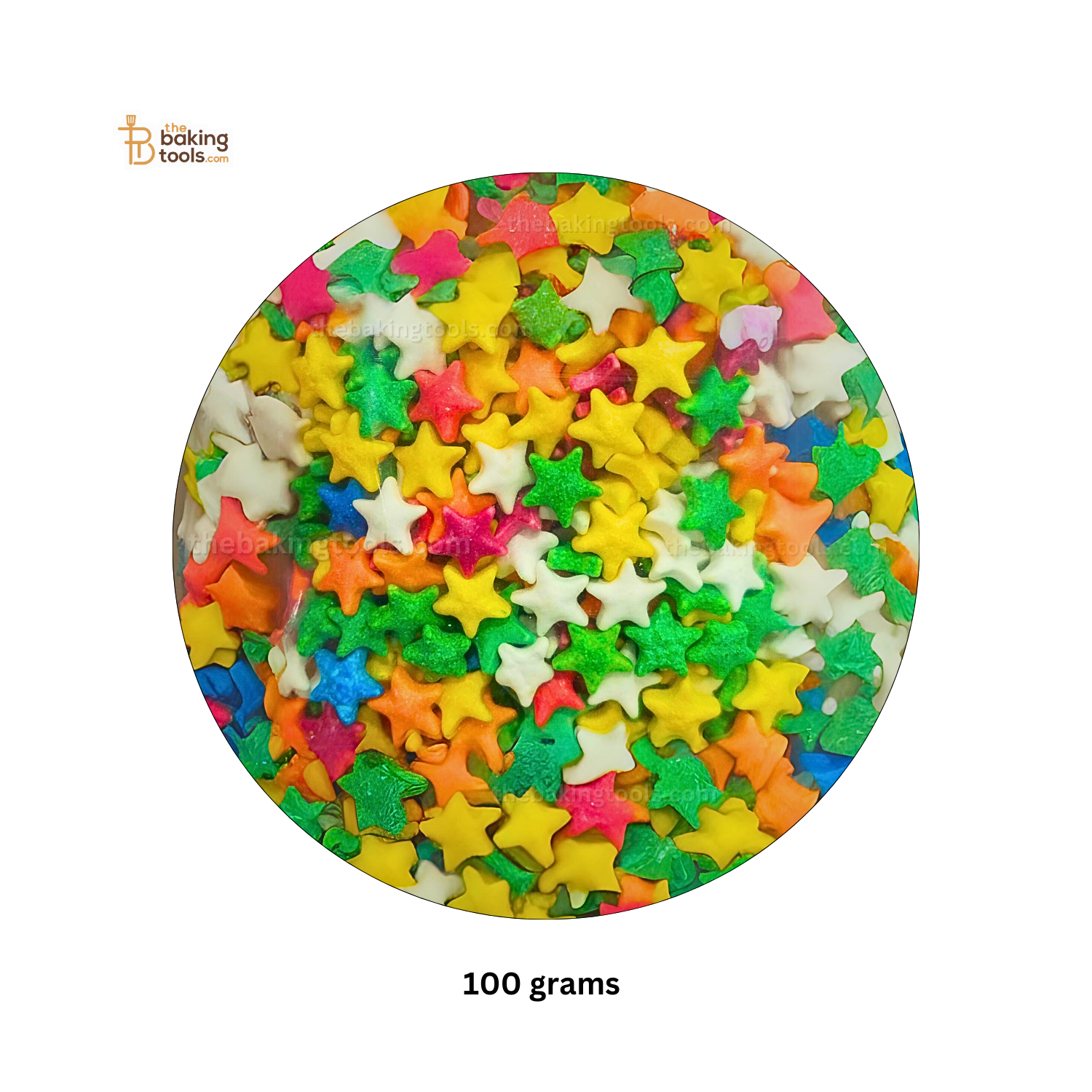 Star Shape Decorative Sprinkles - 100 grams - thebakingtools.com