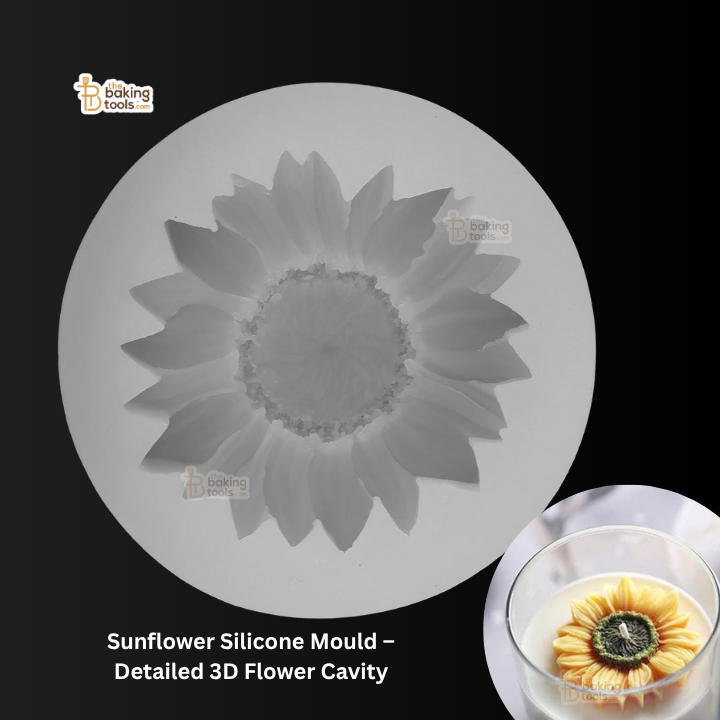Sunflower silicone mould — hangable candle/soap/baking mould with built-in hole, wick-ready design.  ideal for aromatherapy soap